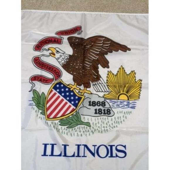 Dettra Flag State Of Illinois - 3' x 5' - Dura-Lite Nylon Made In USA New W/ Box - Picture 5 of 5
